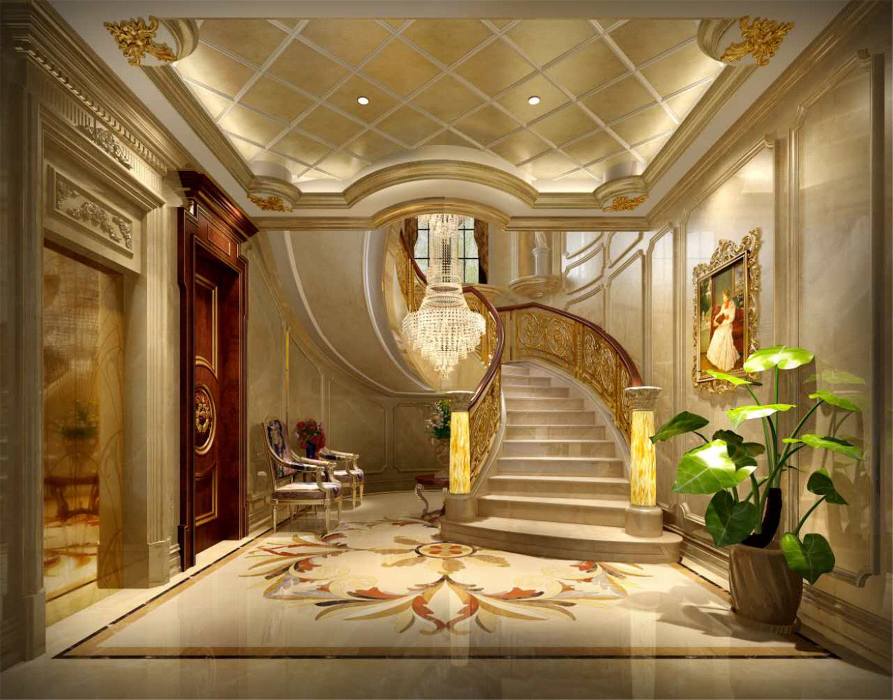 奢华古典欧式风格，上海腾龙别墅设计作品鉴赏